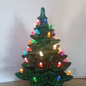 Ceramic Christmas Tree With Plastic Lites